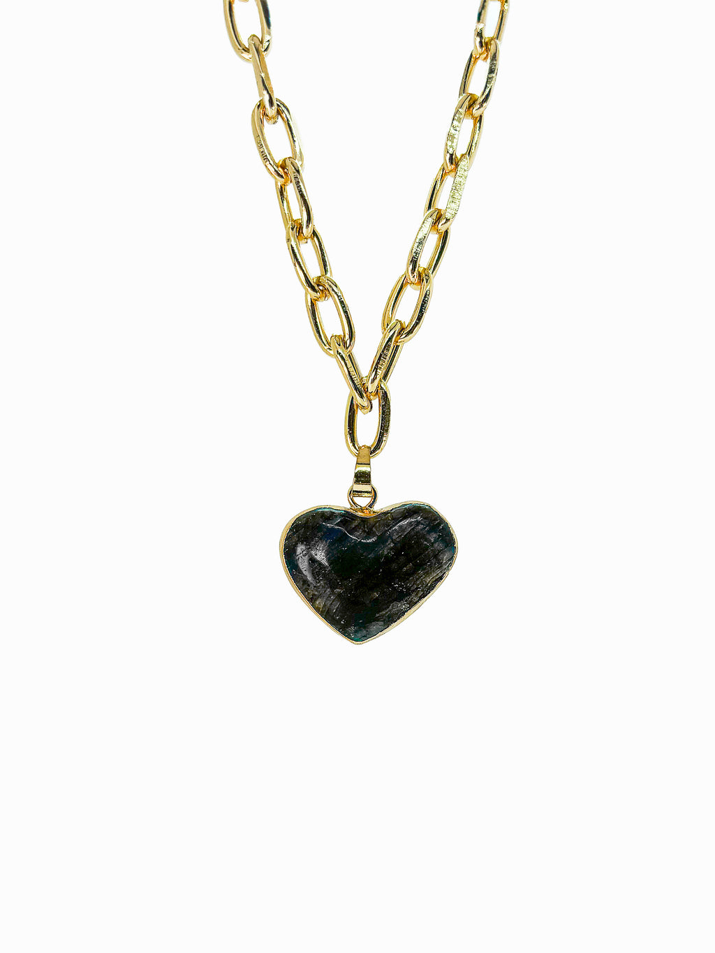 Big Stone Heart Necklace