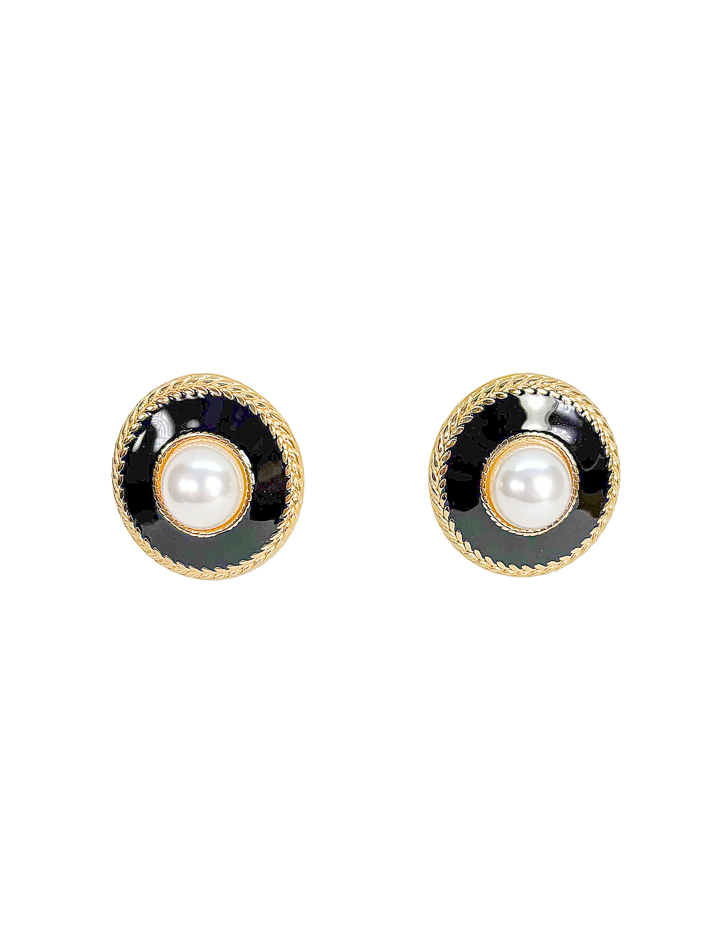 Vintage Black and White Earrings