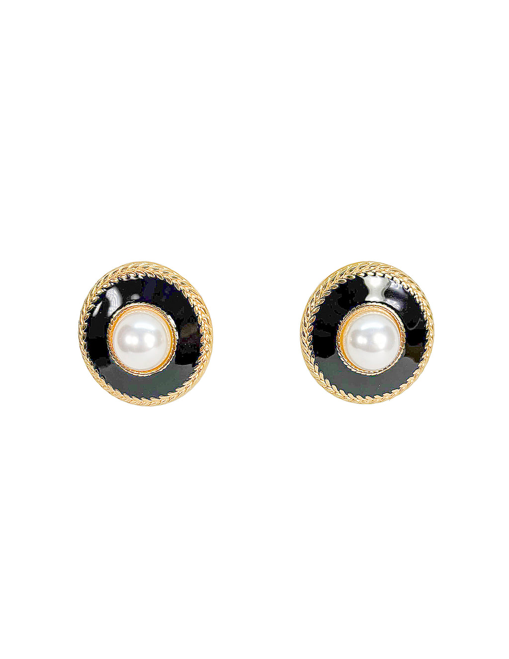 Vintage Black and White Earrings