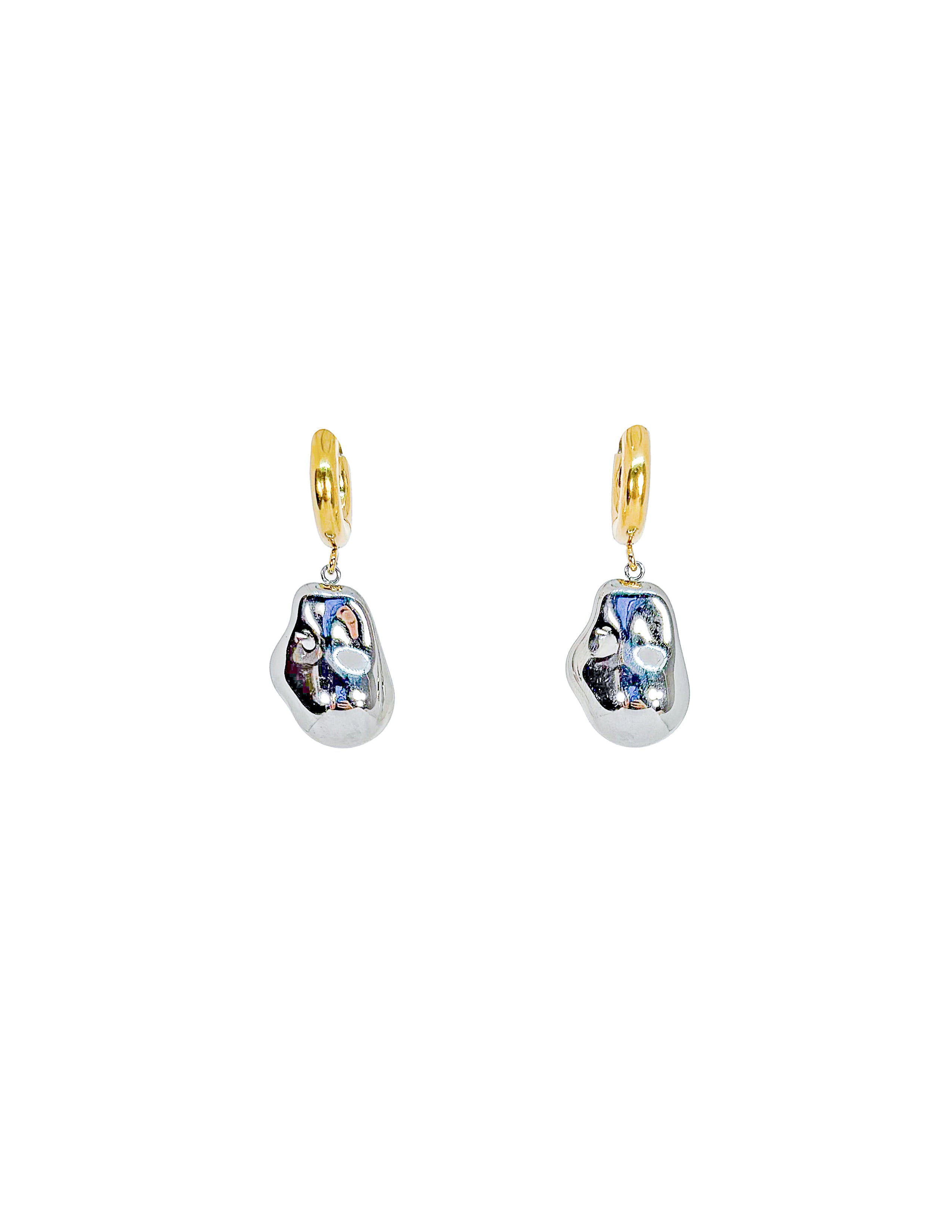 Silver Stone Hoops