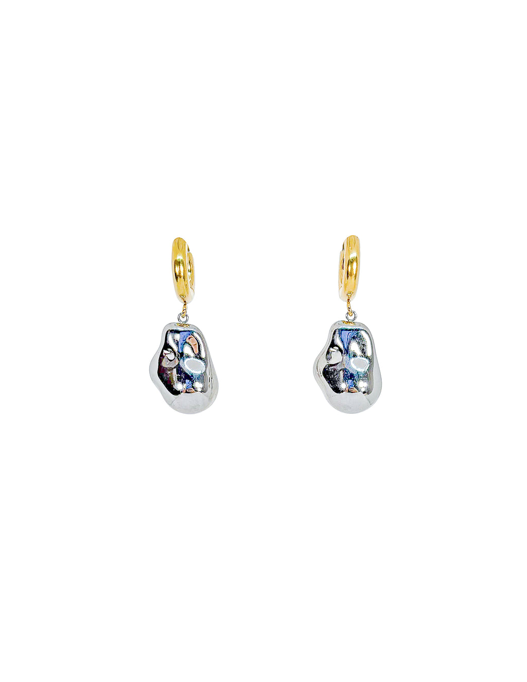 Silver Stone Hoops