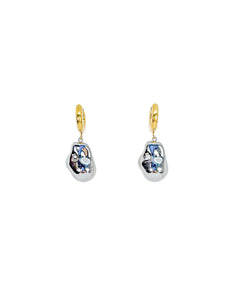 Silver Stone Hoops