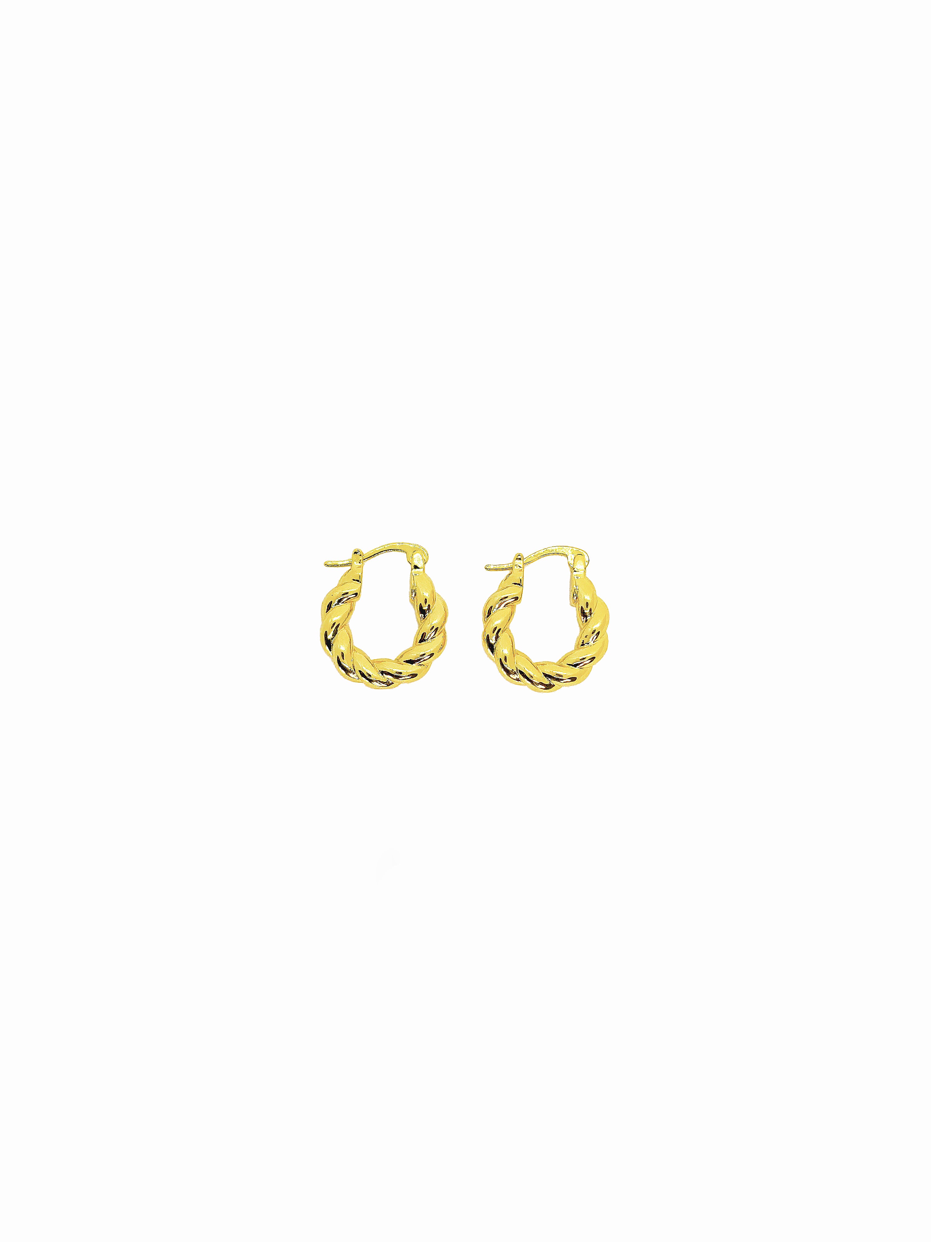 Mini Golden Twisted Hoops