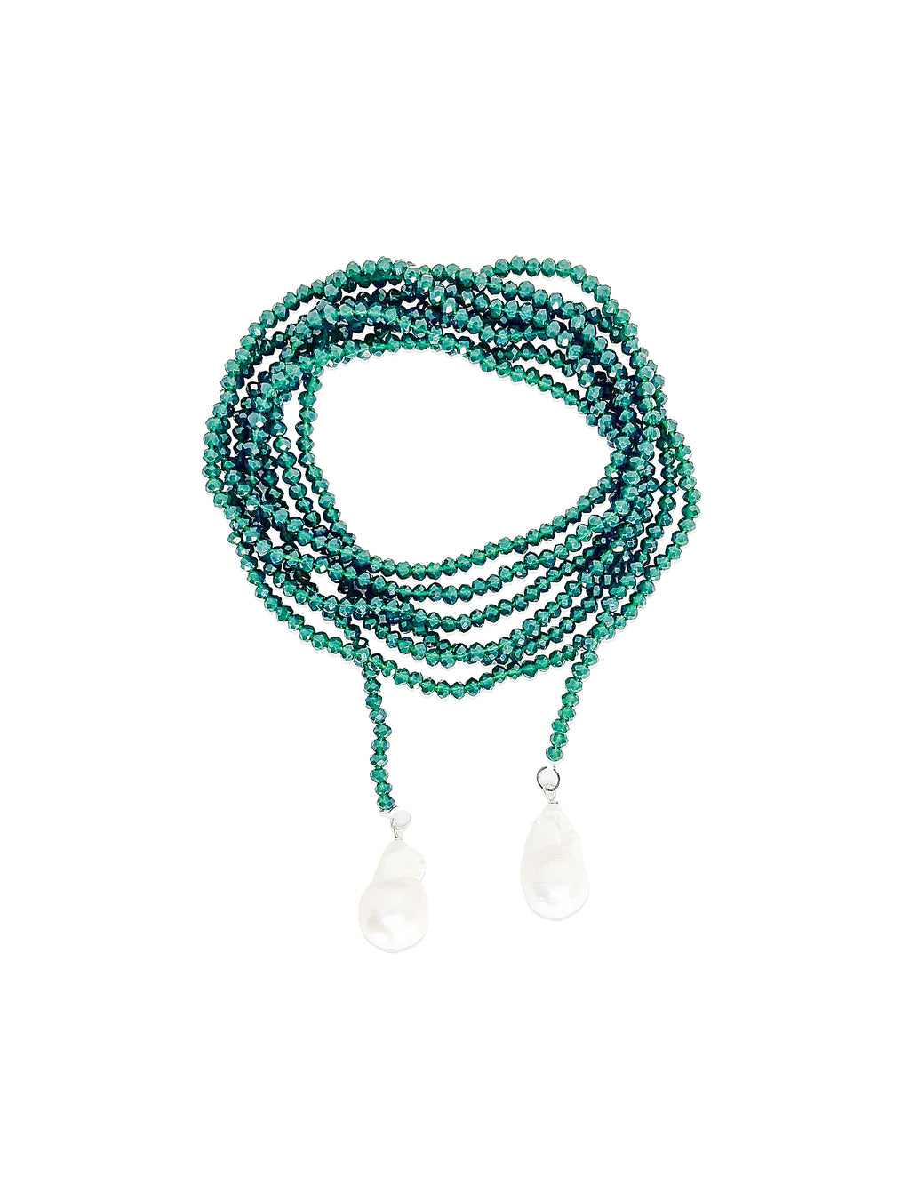 Long Crystal Pearl Necklace