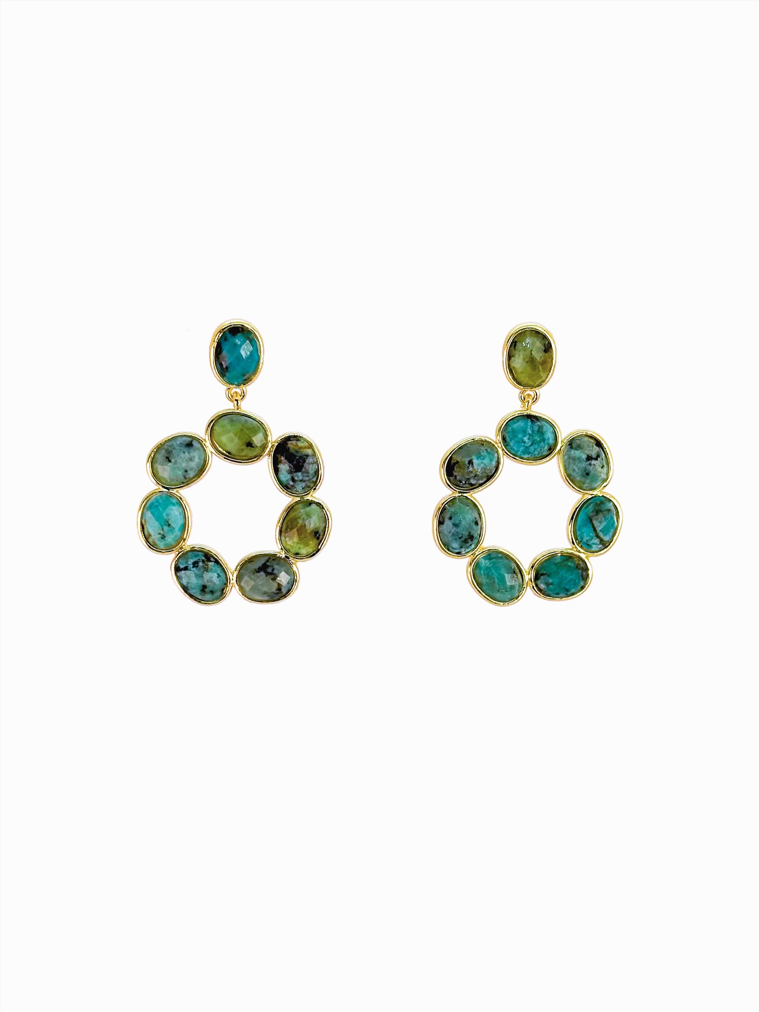 Turquoise Mix Round Earrings