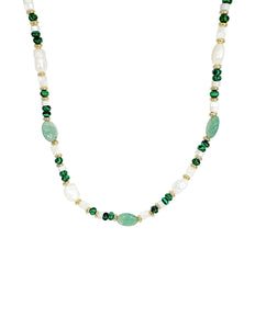 Gemstone Pearl Necklace