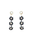 Triple Flower Crystal Earrings