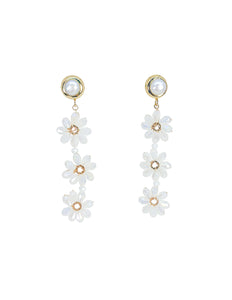 Triple Flower Crystal Earrings