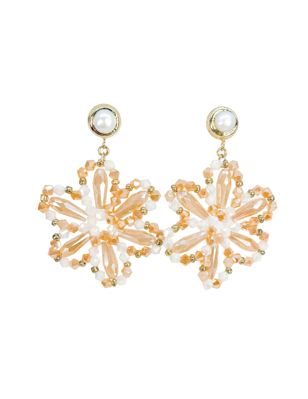 Big Crystal Flower Earrings