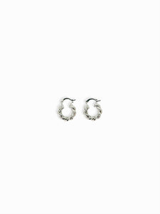 Mini Silver Twisted Hoops