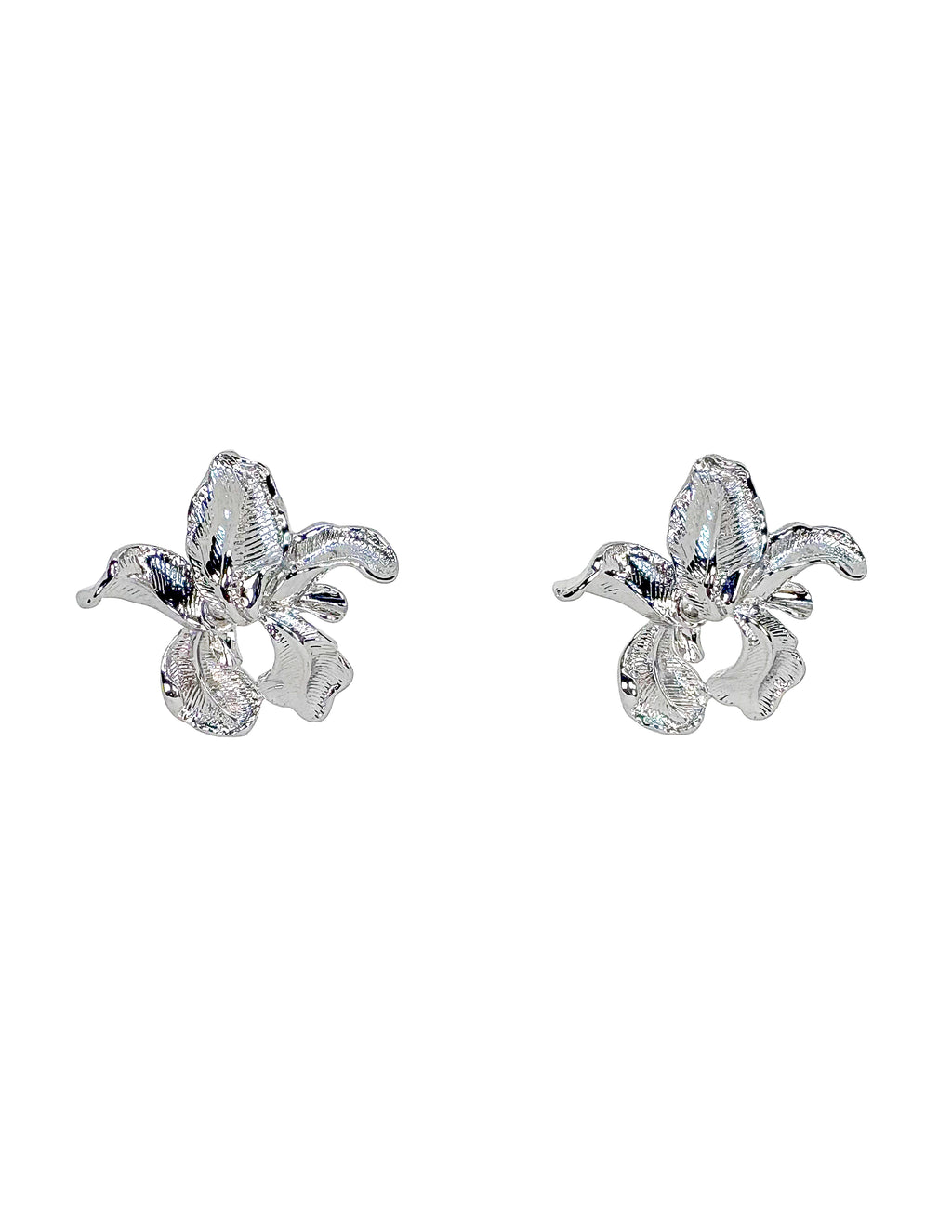 Silver Orchid Earrings