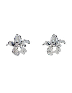 Silver Orchid Earrings