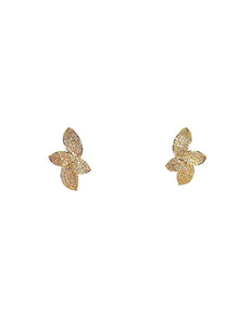 Crystal Leaf Studs