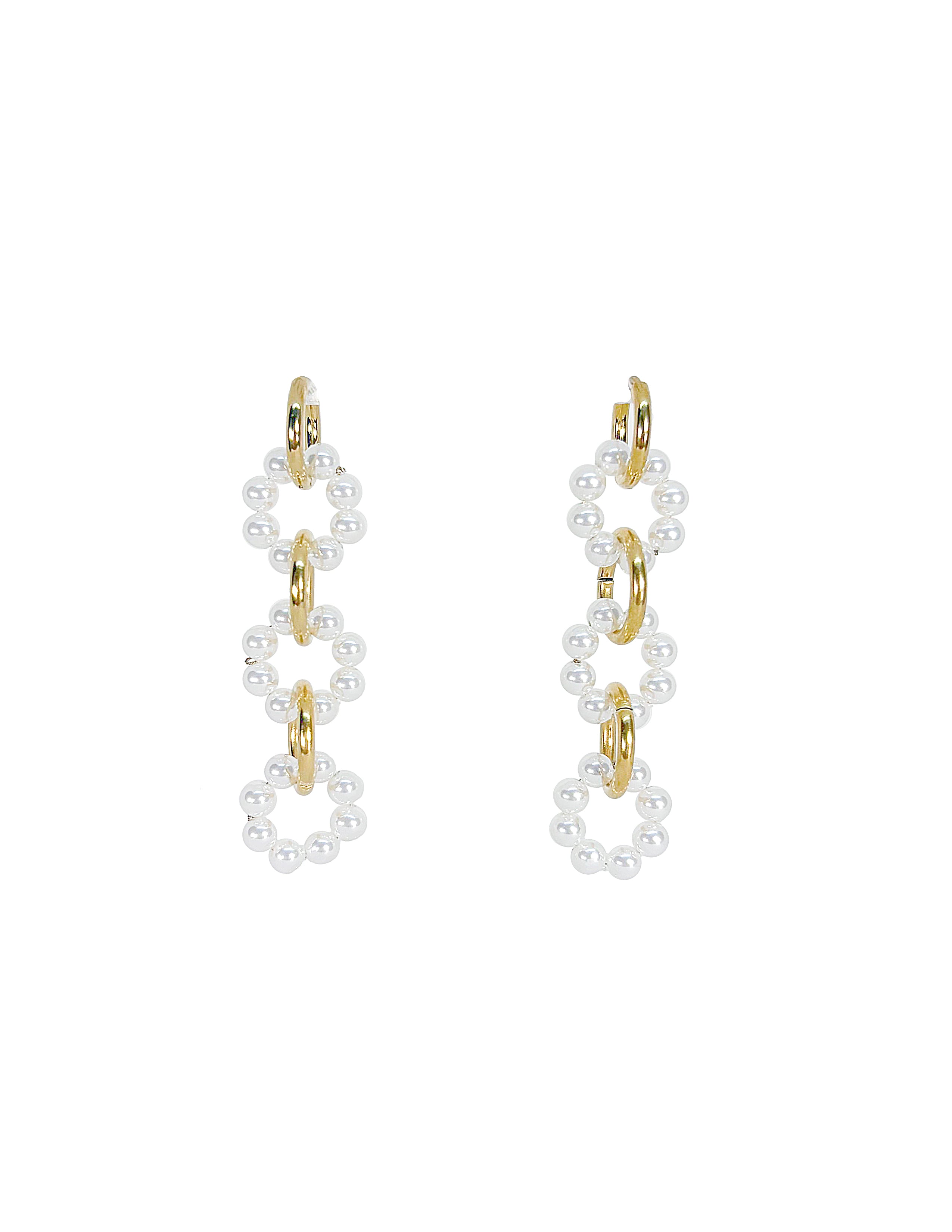 Triple Pearl Hoops
