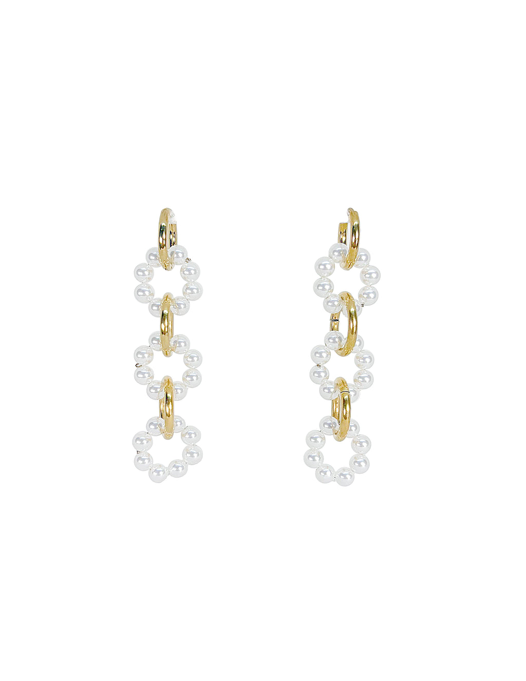 Triple Pearl Hoops