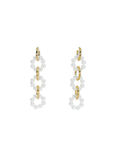 Triple Pearl Hoops