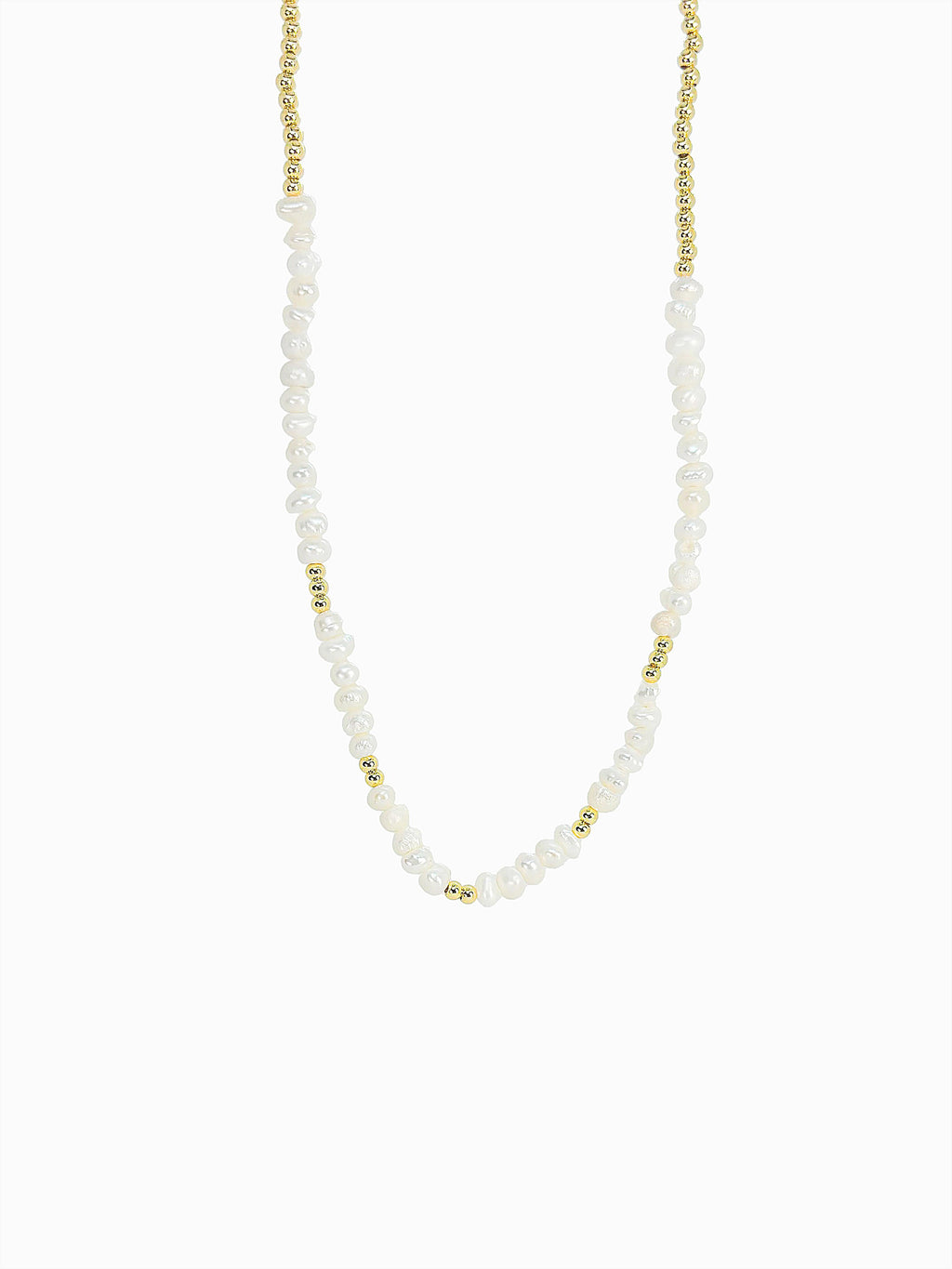 Half Pearl Gold Necklace