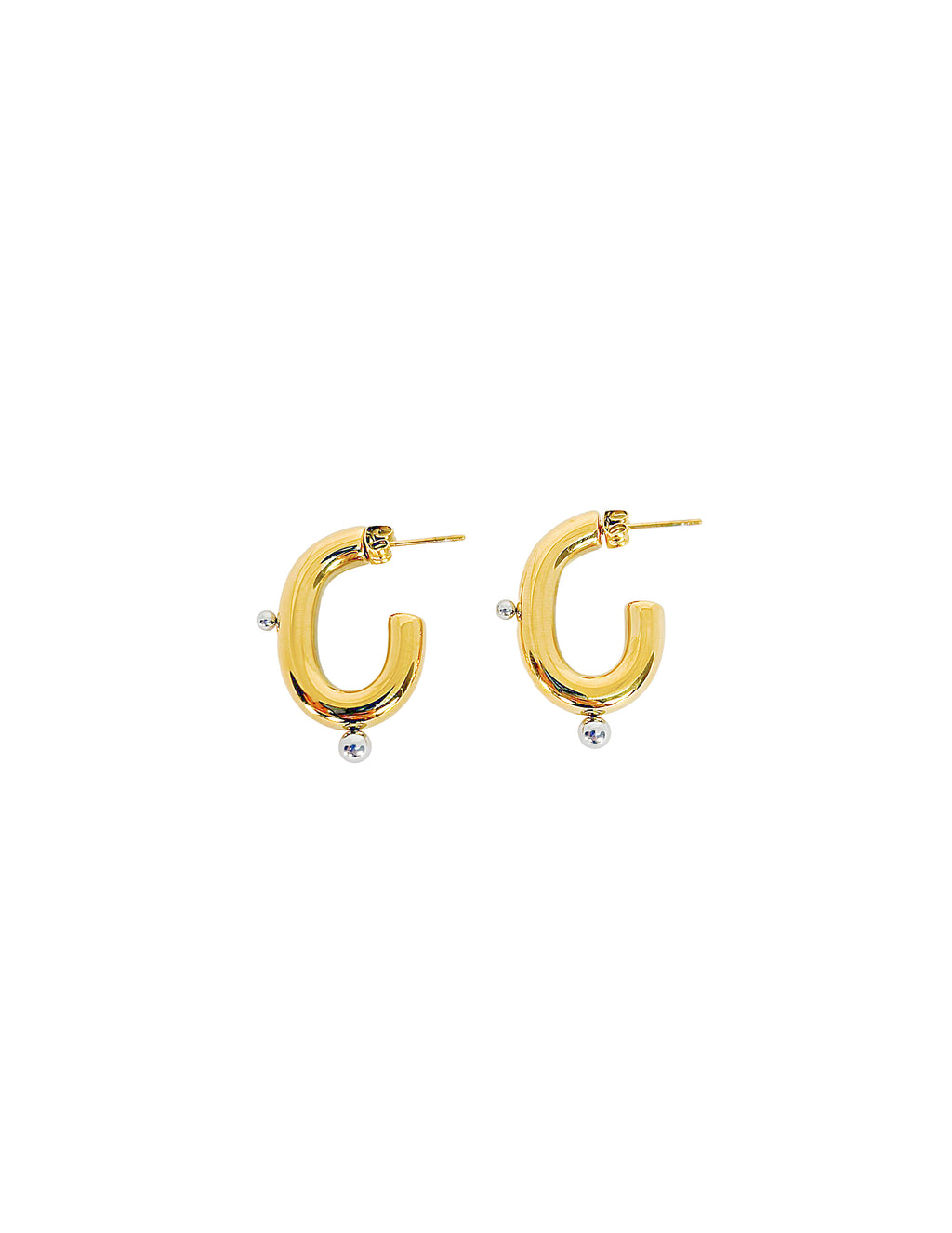 Silver Dot Golden Hoops