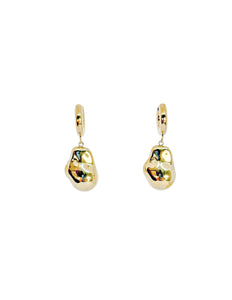 Gold Stone Hoops