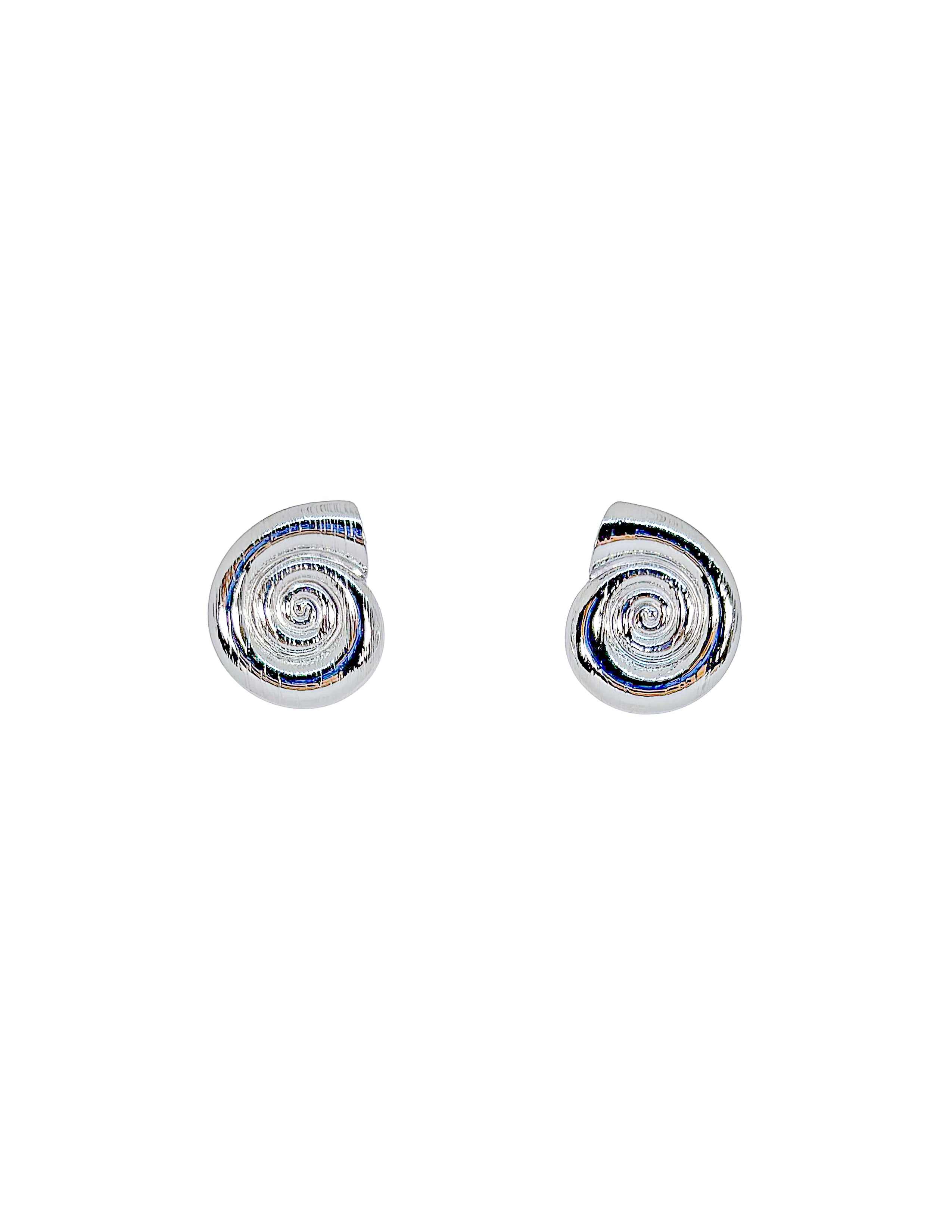 Silver Snail Earrings
