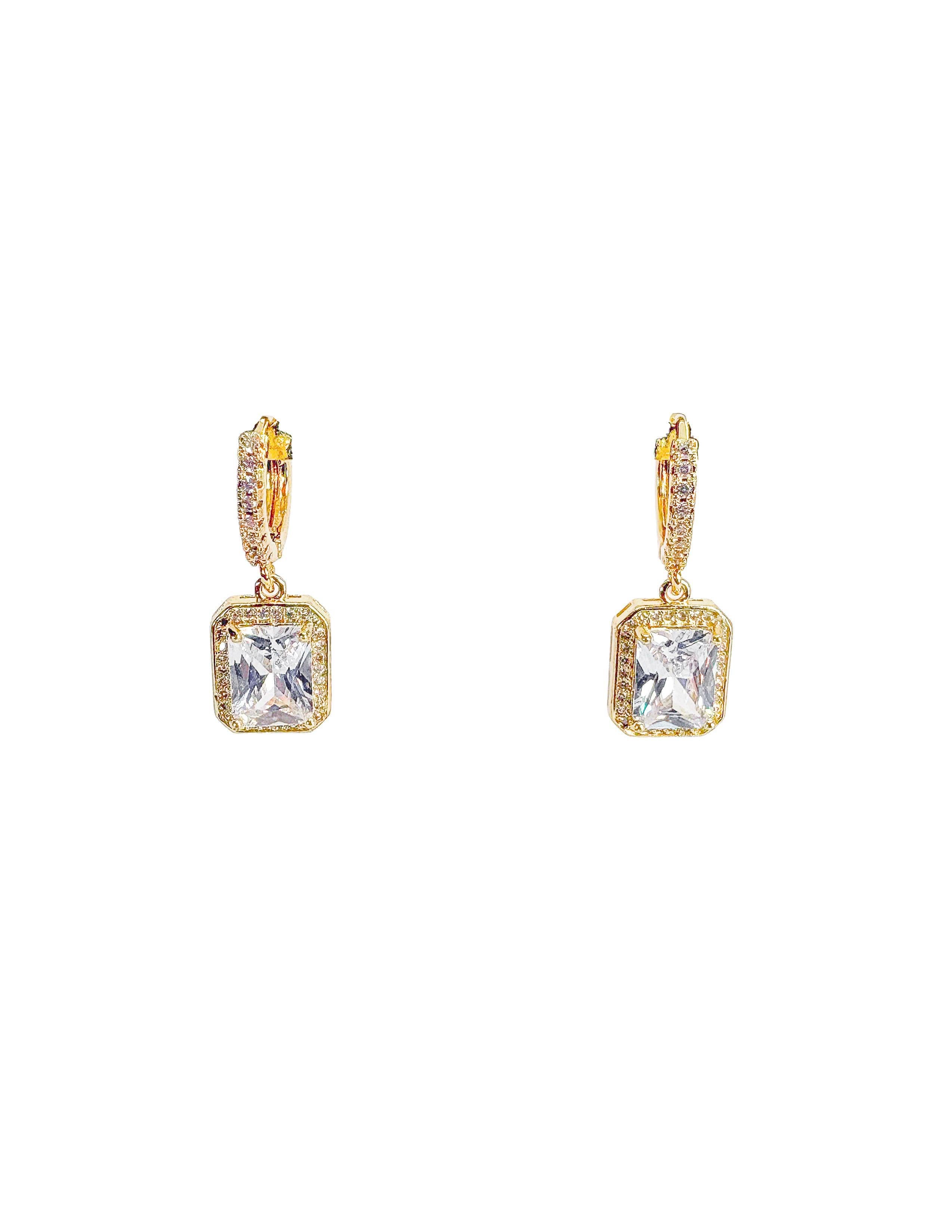 Crystal Square Hoops